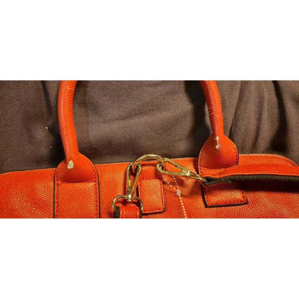 Mellow World Orange‎ Perforated Vegan Leather Convertible Backpack Satchel Bag
